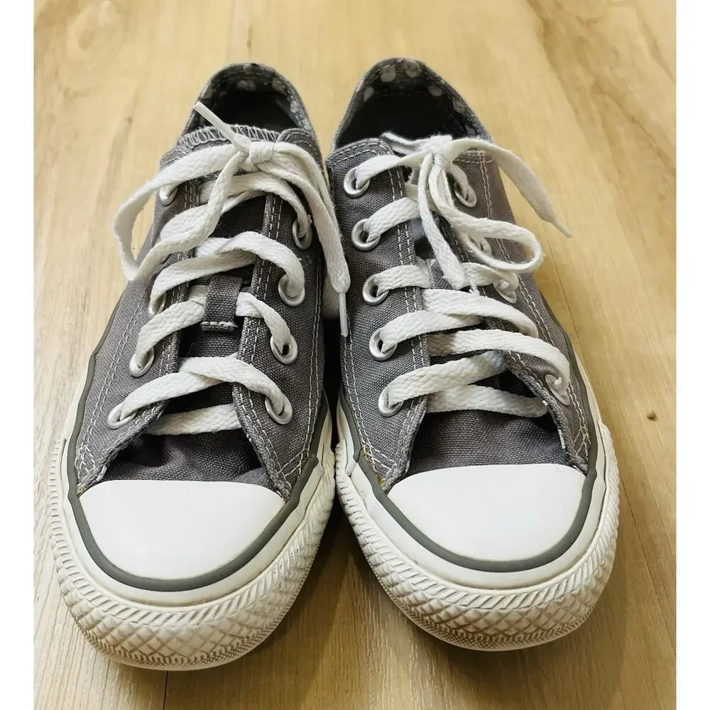 Converse Chuck Taylor All Star Grey Double Tongue Low Top Sneakers Size 5 US